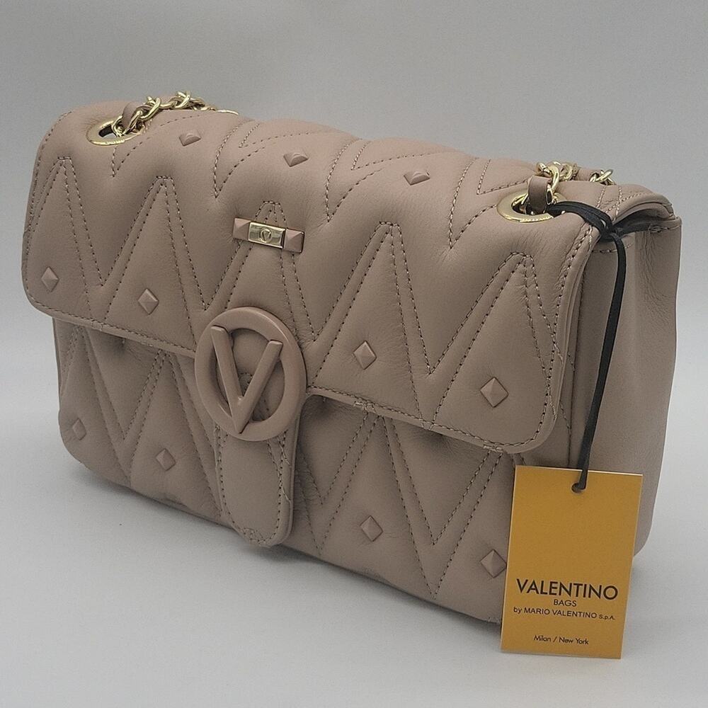 Valentino by Mario Valentino Antoinette Studs Dusty Pink Leather Bag NWT Italy - Picture 6 of 15